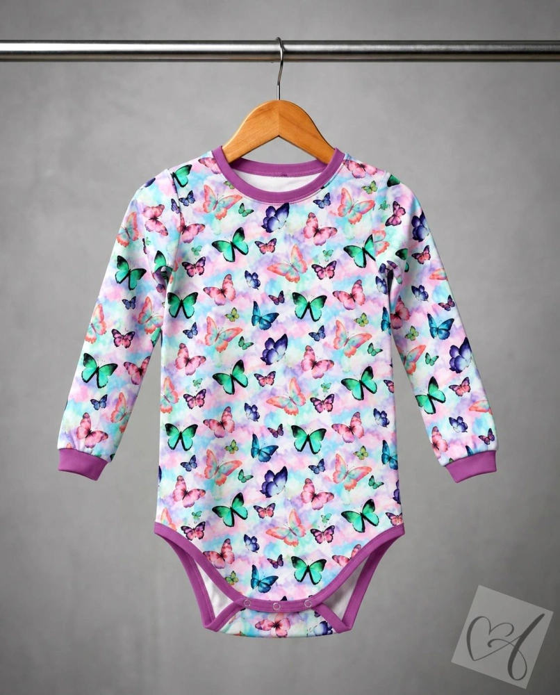 Dětské body pro děti se speciálními potřebami neon Motýlkové