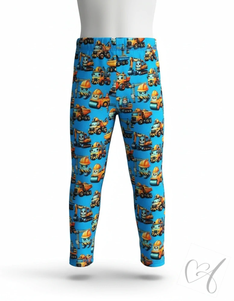 🚜 Chlapecké legíny – Stavební stroje 🚜