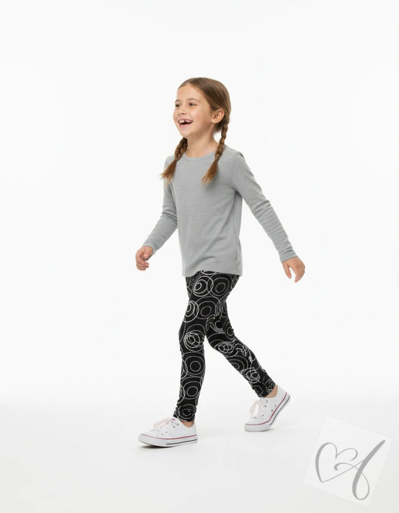 Dívčí legíny Spirály – pohodlné legíny z bavlny s elastanem