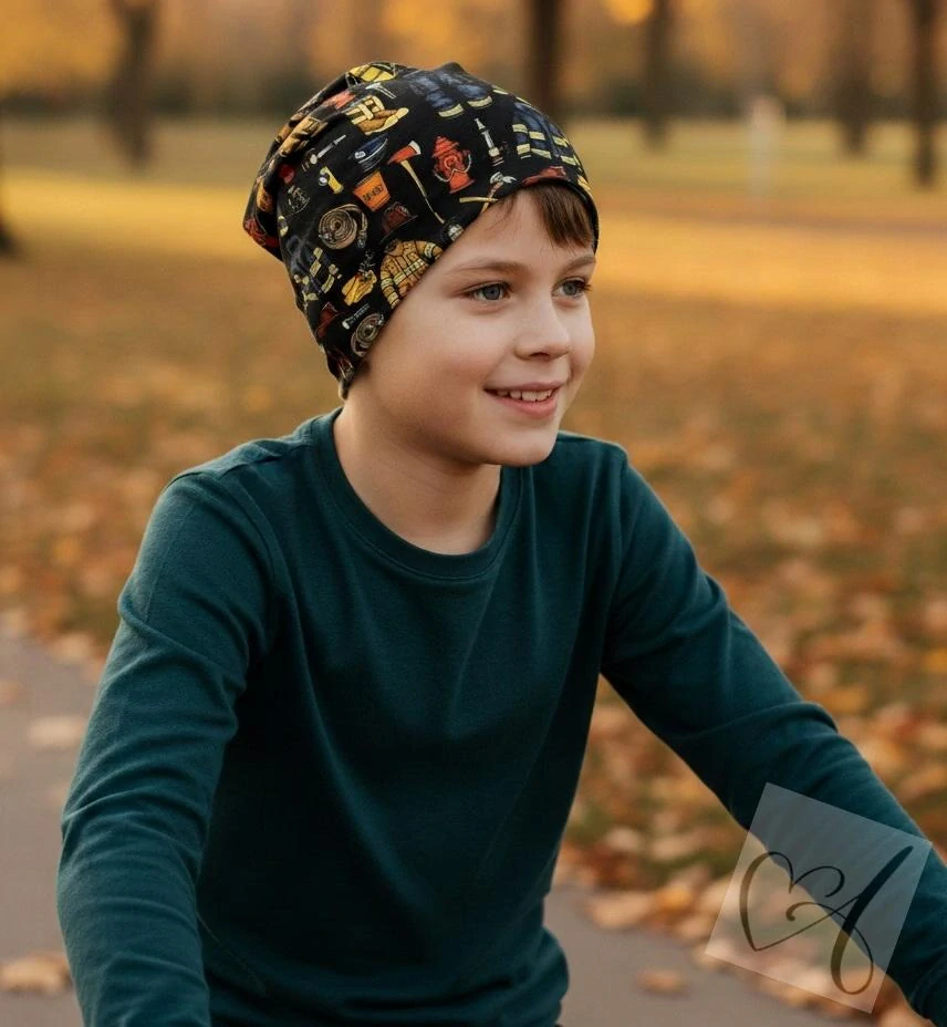 Stylová dvojitá homeless čepice hasiči