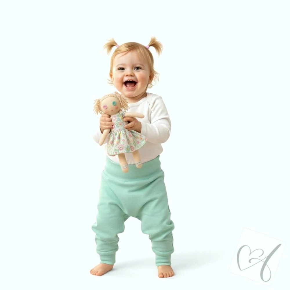 Rostoucí dětské kalhoty- baggy mint máta