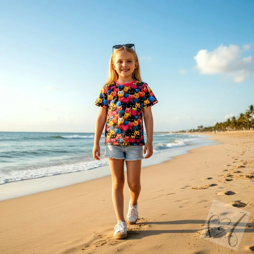 Dětské tričko barevné kočičky velikost 134