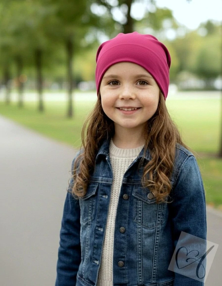 Dětská dvojitá homeless čepice barva višnová vel.52