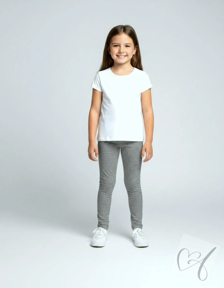 Dětské legíny džíns efekt barva šedá