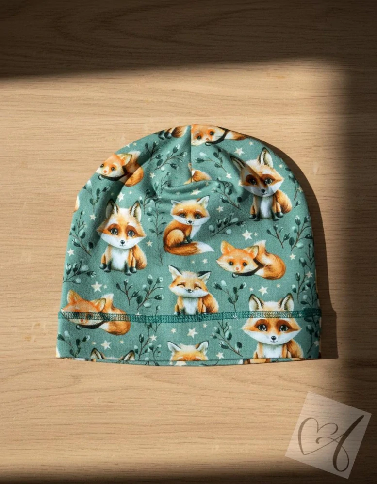 Dětská bavlněná homeless čepice – jaro/léto/podzim-Lišky