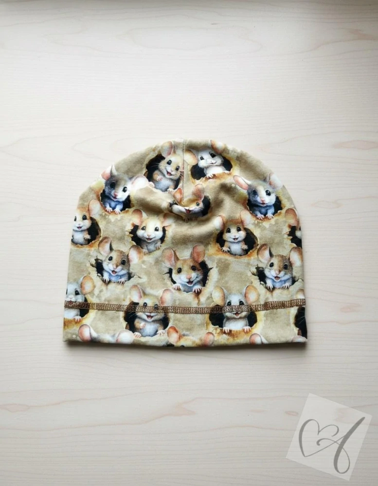 Dětská bavlněná homeless čepice – jaro/léto/podzim-Myšky