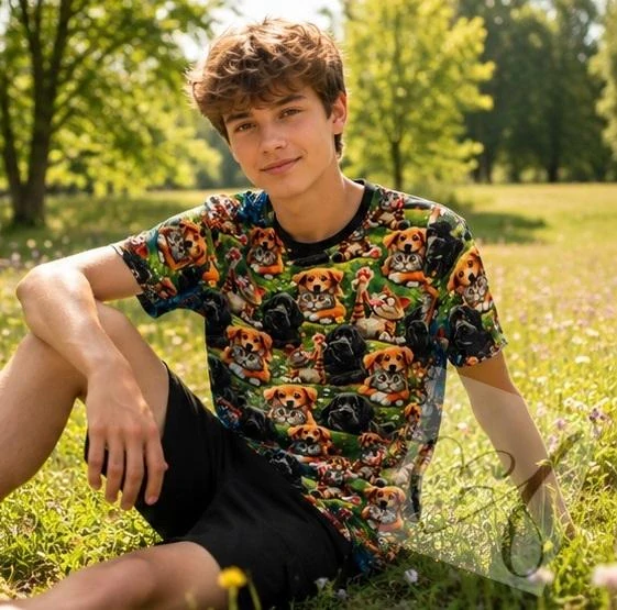 Dětské tričko s krátkým rukávem Kočka-pes vel.164