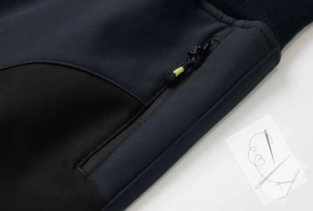 7B-softshellové kalhoty, zateplené - Wolf B2499A, černá / šedé zipy