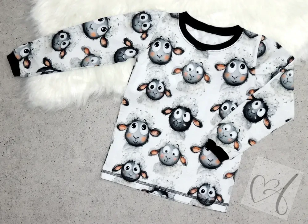 Dětské triko dlouhý rukáv -Ovečky vel.110