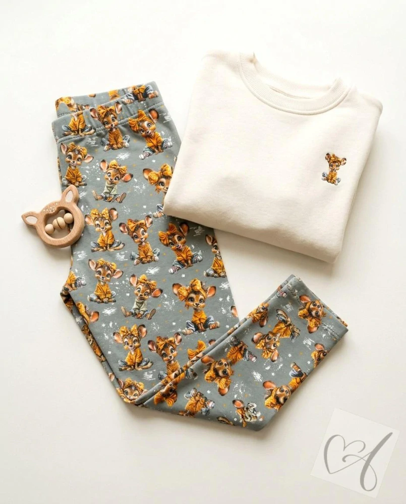 Dětské legíny okaté srnky