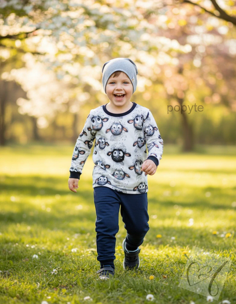 Dětské triko dlouhý rukáv -Ovečky vel.110