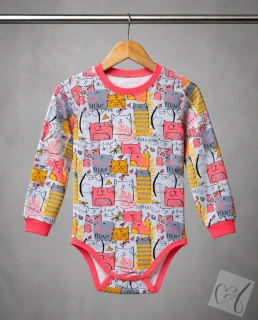 Dětské body pro děti se speciálními potřebami kočičky lososové vel.98