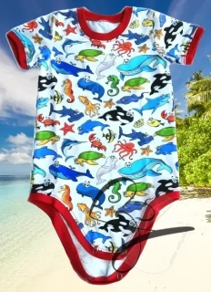 Dětské body pro děti se speciálními potřebami moře na bílém vel.92