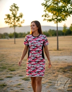 Tunika/šaty NELA  růžový maskáč velikost M