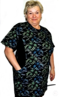 Tunika NELA  Neon květy na černé