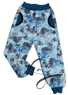 Dětské tepláky/Vlci-náplety barva petrol vel.104