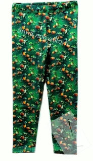 Chlapecké legíny dinosouři na tmavě zelené