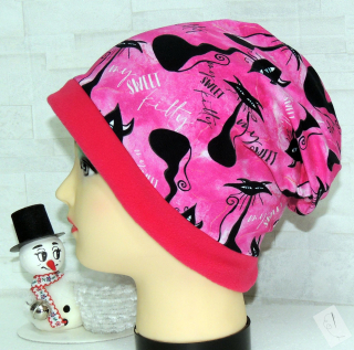 Černé kočky na růžové vel.56