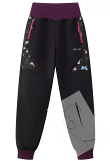 Dívčí softshellové kalhoty, zateplené - Wolf B2499B, černé 4A