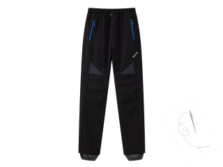 softshellové kalhoty, zateplené - Wolf B2496, černá / modré zipy 5A vel.134