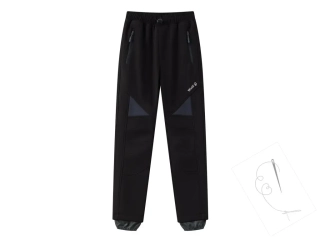 softshellové kalhoty, zateplené - Wolf B2496, černá / šedé zipy 5B
