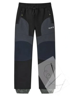  Dětské zateplené softshellové kalhoty- Wolf B2493, černá / černé zipy 2A  vel.110