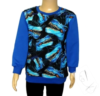 Mikina klasik Dinosaurus na středně modré 