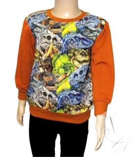 Mikina klasik dino skořice 