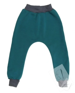 Zateplené tepláky/baggy petrol z alpenefleece