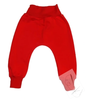 Zateplené tepláky/baggy červené -počesaná teplákovina vel.122