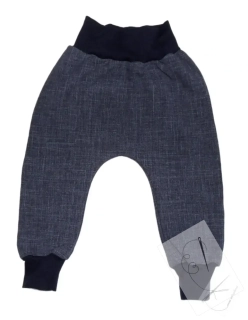 Zateplené tepláky/baggy efekt jaens -počesaná teplákovina vel.86