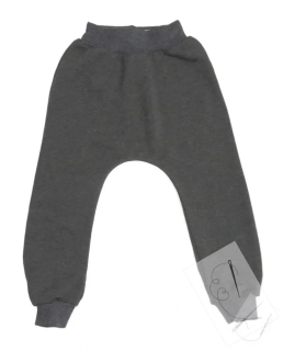 Zateplené tepláky/baggy tmavě šedý melé-počesaná teplákovina 