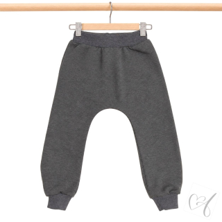 Zateplené tepláky/baggy tmavě šedý melé-počesaná teplákovina 