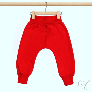 Zateplené tepláky/baggy červené vel.80
