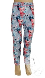 Legíny barevné kočičky na světle šedé