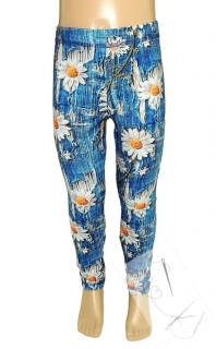 Legíny kopretiny na jeans