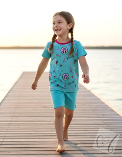Dětský letní set – tričko a kraťasy.Kouzelná beruška mint
