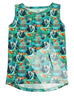 Dětské tílko kočička s rybičkou