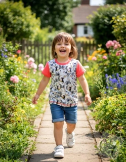 Dívčí tričko kočičky losos rukávy vel.104