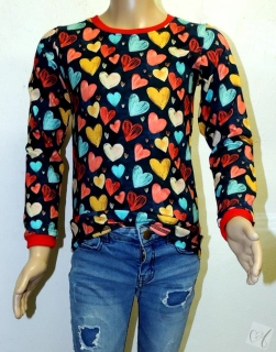 Dívčí triko barevné srdíčka velikost 122