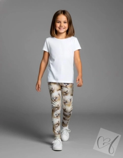 Legíny kočičky na béžové 