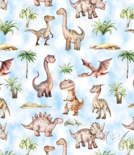 Úplet  díno na světle modré 1,40m