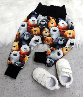 Rostoucí harémky/baggy či tepláčky se sníženým sedem  medvědi vel. 68