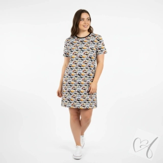 Dlouhé pohodlné bavlněné tričko klasického střihu – na doma i spaní vel.3XL-Sovičky