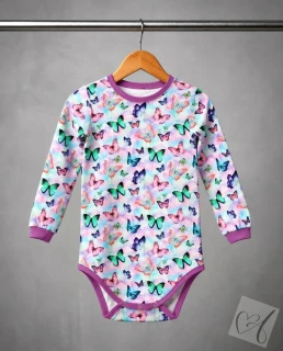 Dětské body pro děti se speciálními potřebami neon Motýlkové