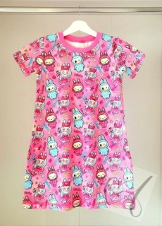 Dětská noční košile Labubu krátký rukáv