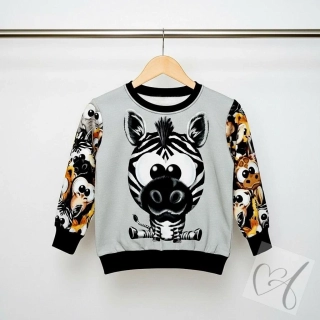 Dětská mikina s volnějším střihem Zebra vel.98