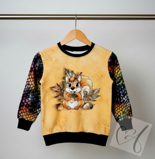 Pohodlná dětská mikina Veverka vel.104