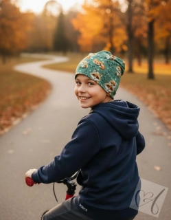 Dětská bavlněná homeless čepice – jaro/léto/podzim-Lišky