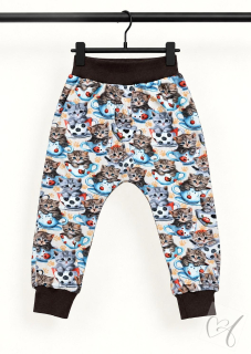 Dětské baggy tepláčky s koťátky – vel. 92